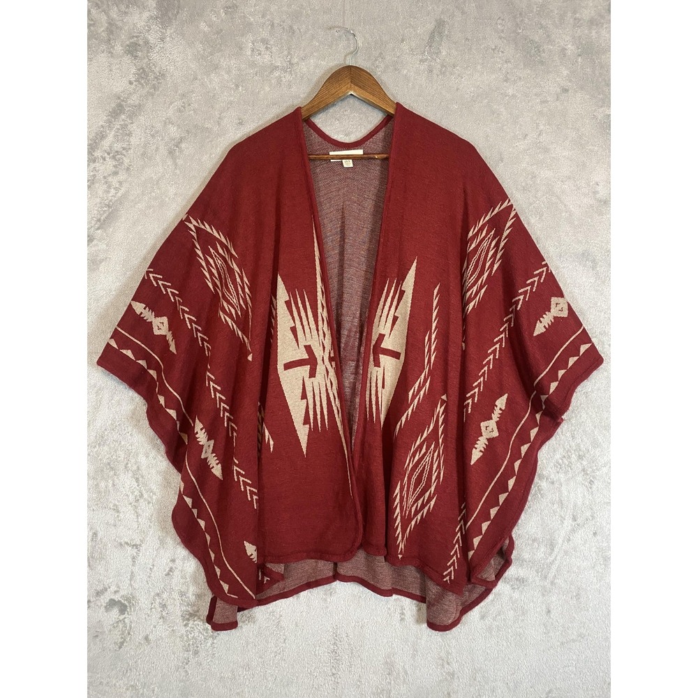 Francesca's Collections Red Aztec Knit Wrap